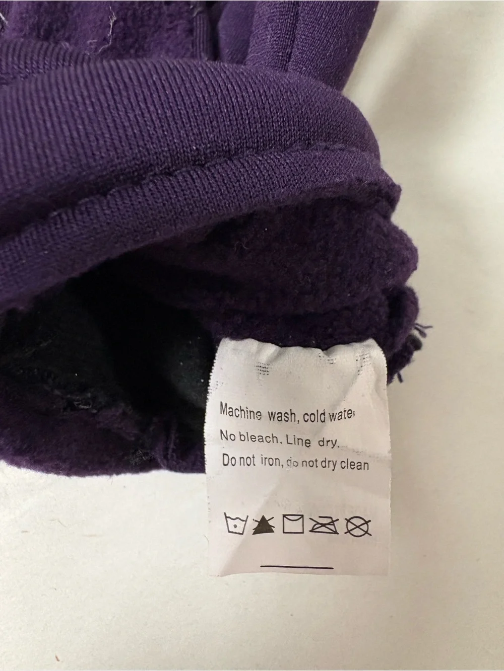 Purple Tech Gloves with Zip Pocket Lined Stretch Size M/L